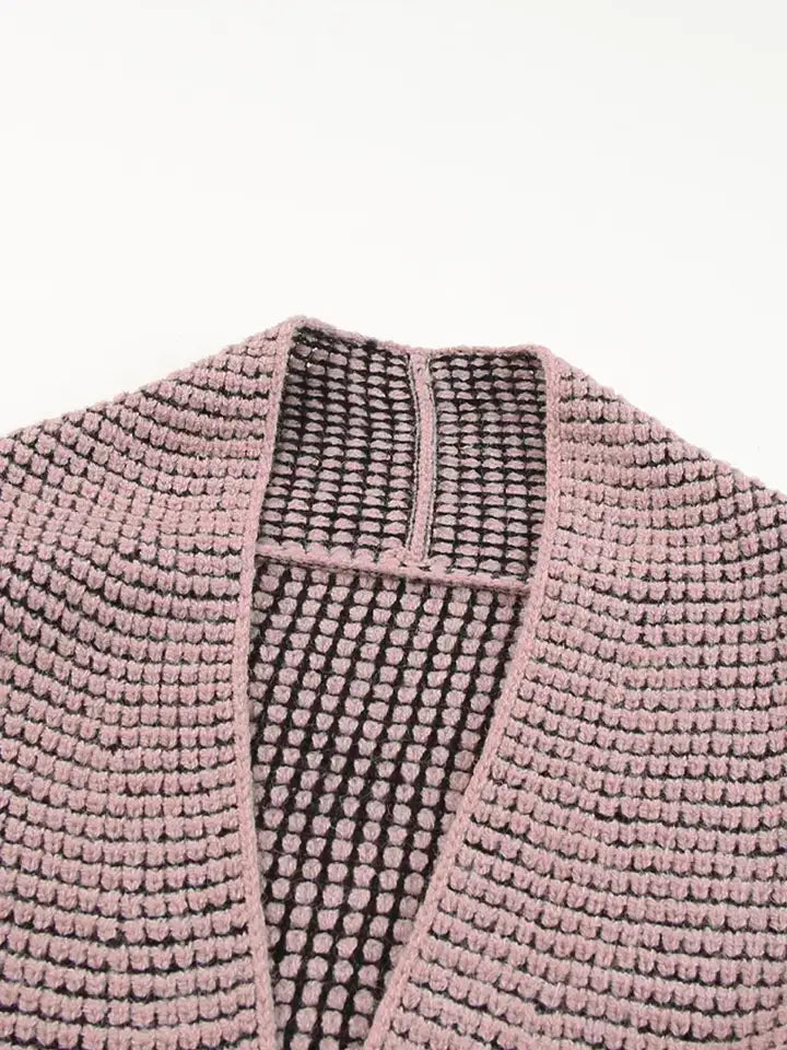 Chunky Waffle Knit Oversized Collared Cardigan