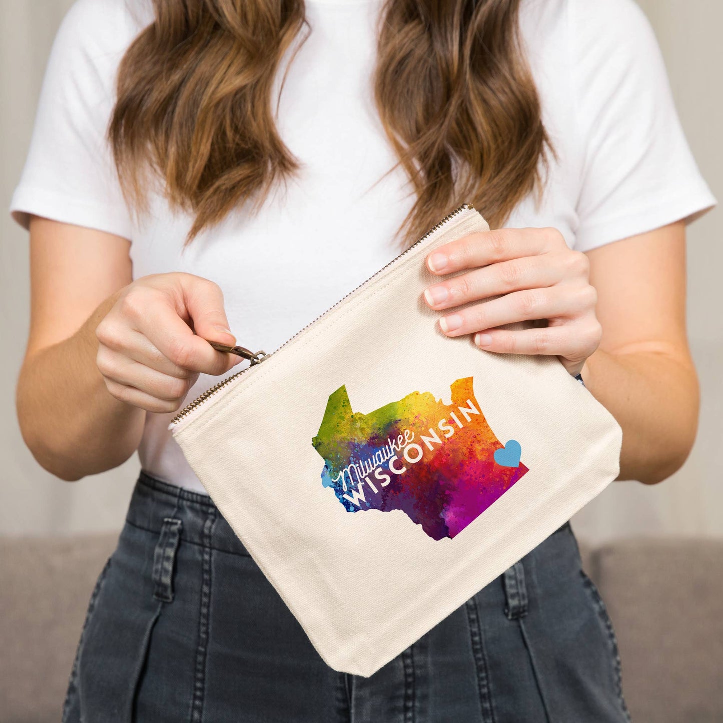 GO BAG POUCH Milwaukee, Wisconsin, State Watercolor
