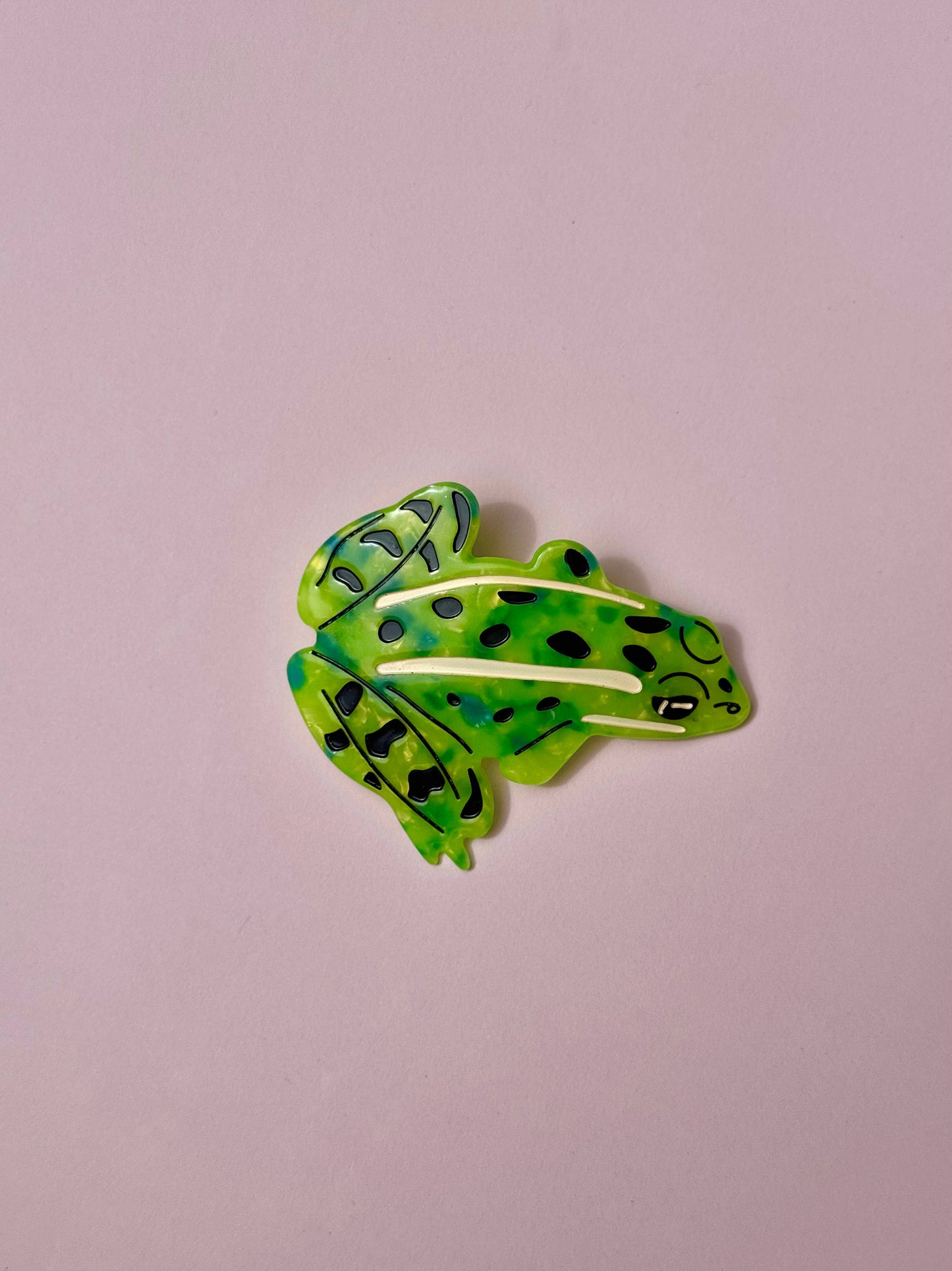 Leopard Frog French Hair Clip