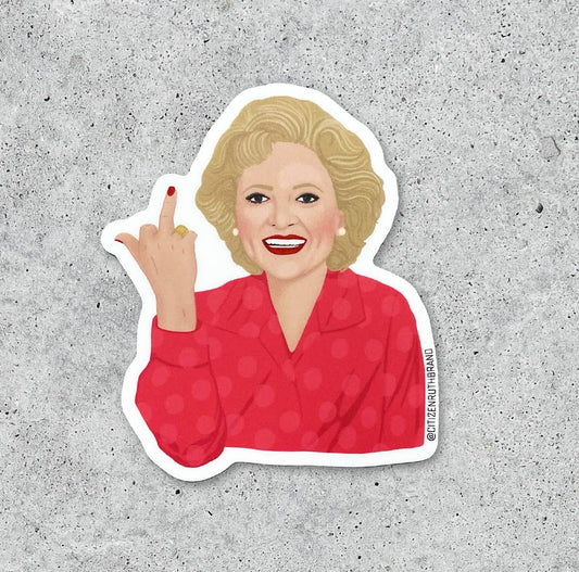 Betty White Bird vinyl sticker
