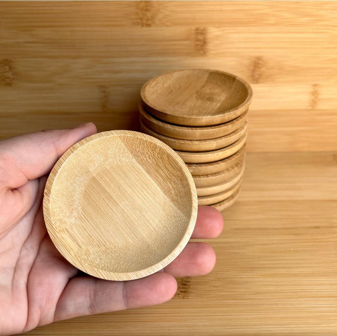 Bamboo Drip Catcher / Plant Saucer / Teabag Tray