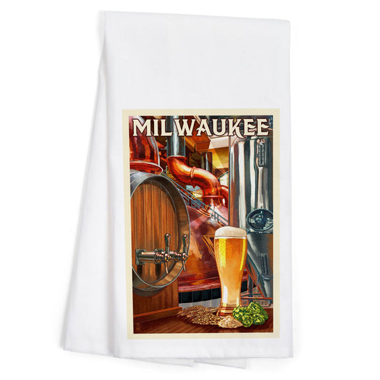 ORGANIC TEA TOWEL Milwaukee, Wisconsin, Art of the Beer
