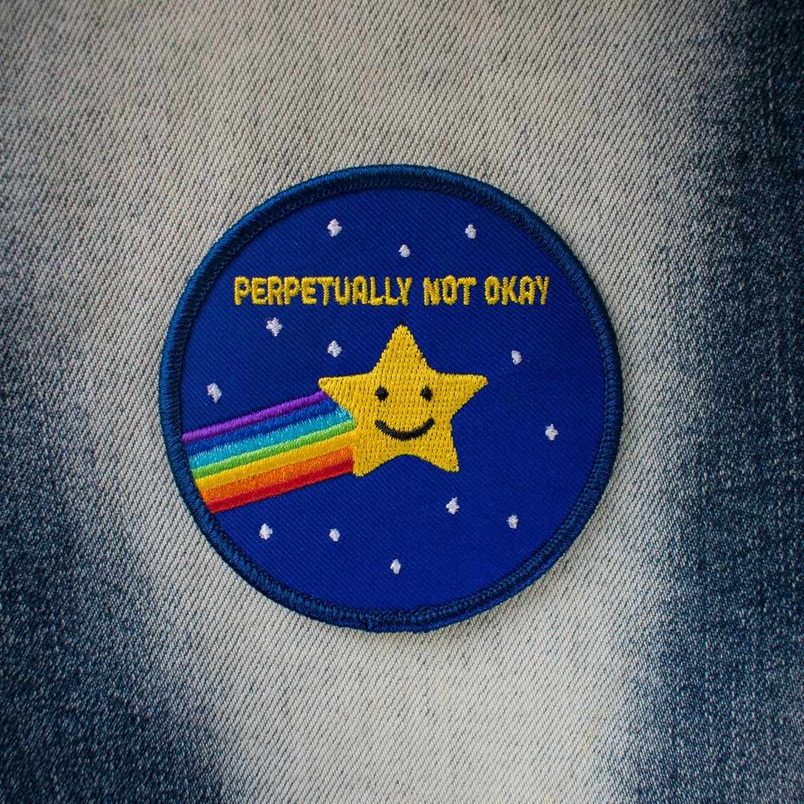 Perpetually Not Okay Embroidered Iron-on Patch