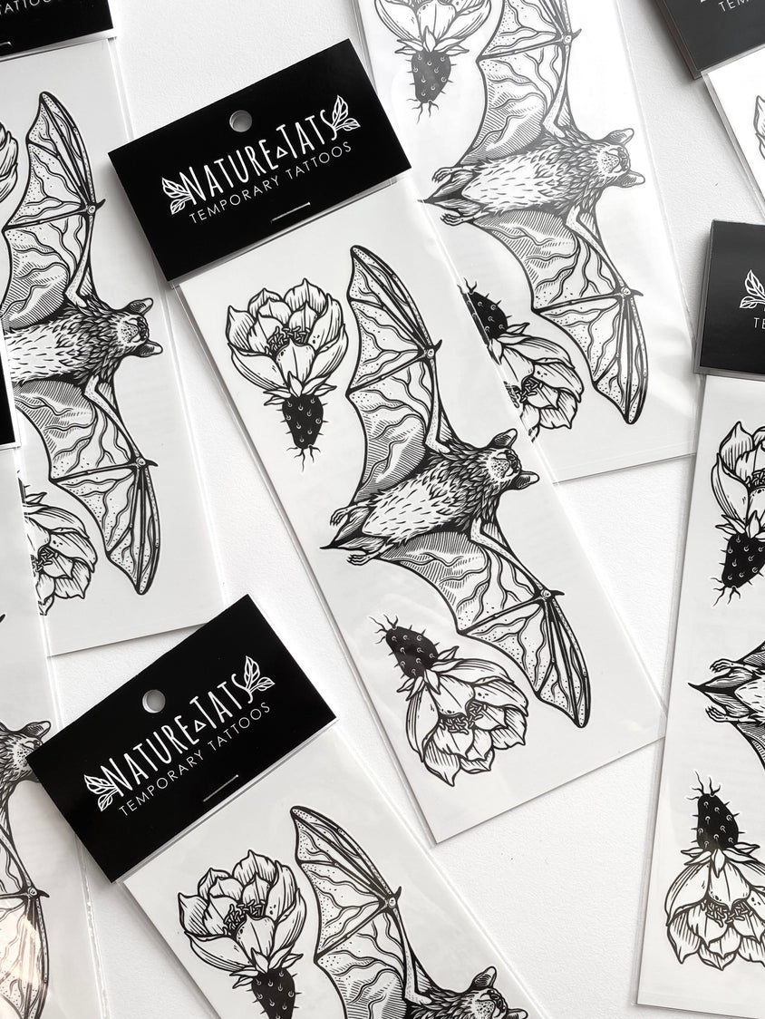 Free-Tailed Bat Temporary Tattoo 2-Pack