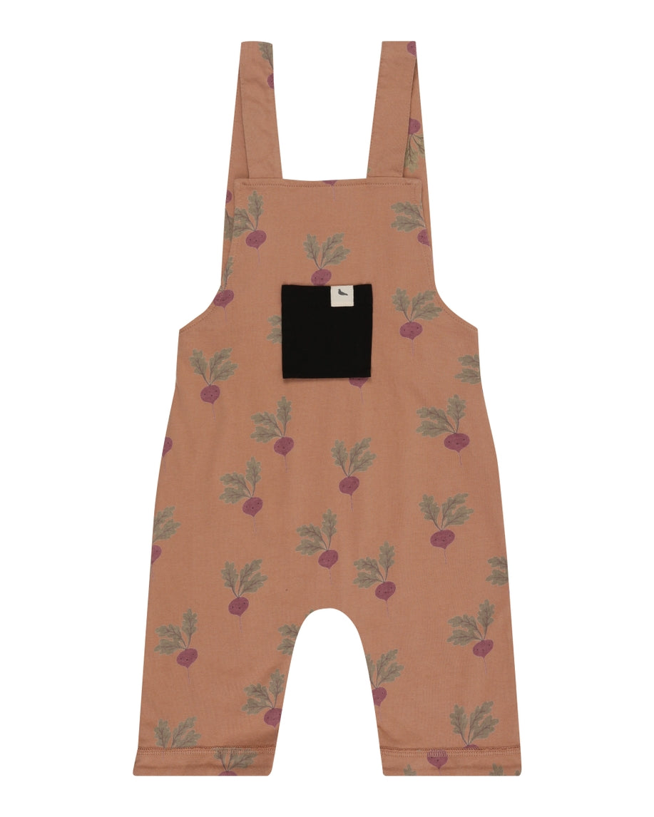 Beetroot Print Shortie Dungarees