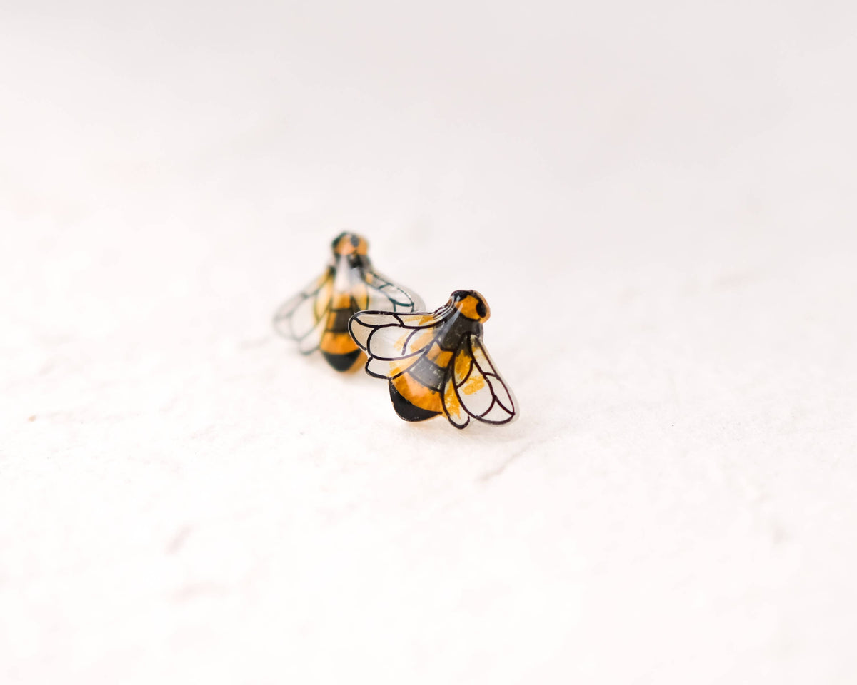Bee Earrings | Honeybee Insect Bumblebee Studs