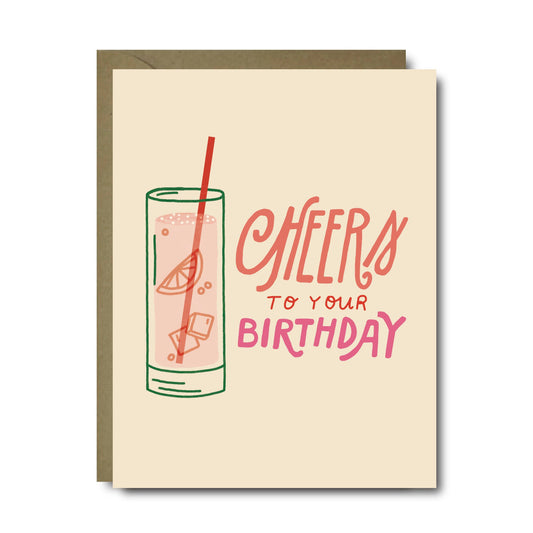 Cheers Cocktail Birthday Greeting Card