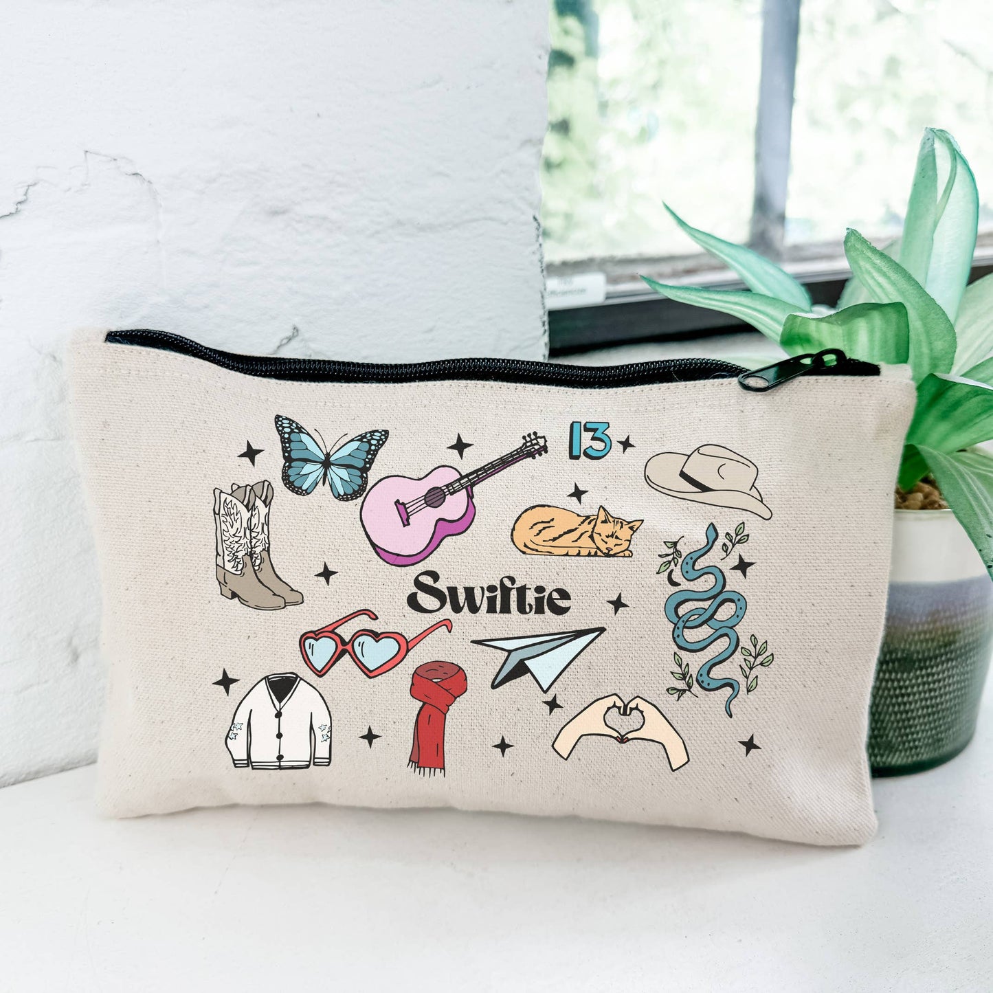 Swiftie Collage - Canvas Zipper Pouch - Swiftie Gift, Eras