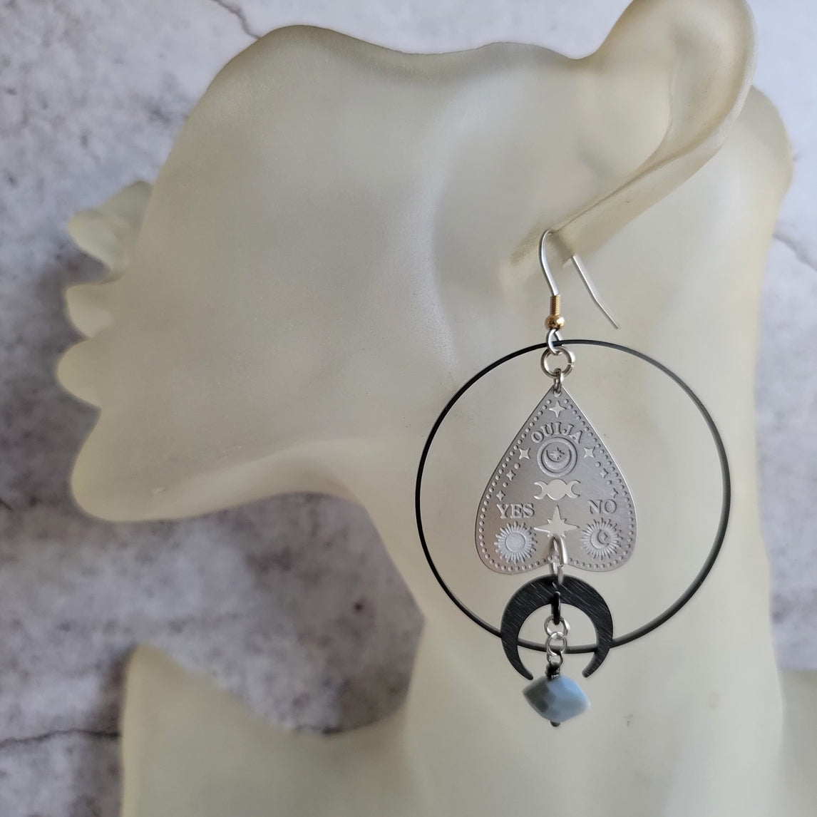 Ouija - Mixed Metal & Gemstone Earrings