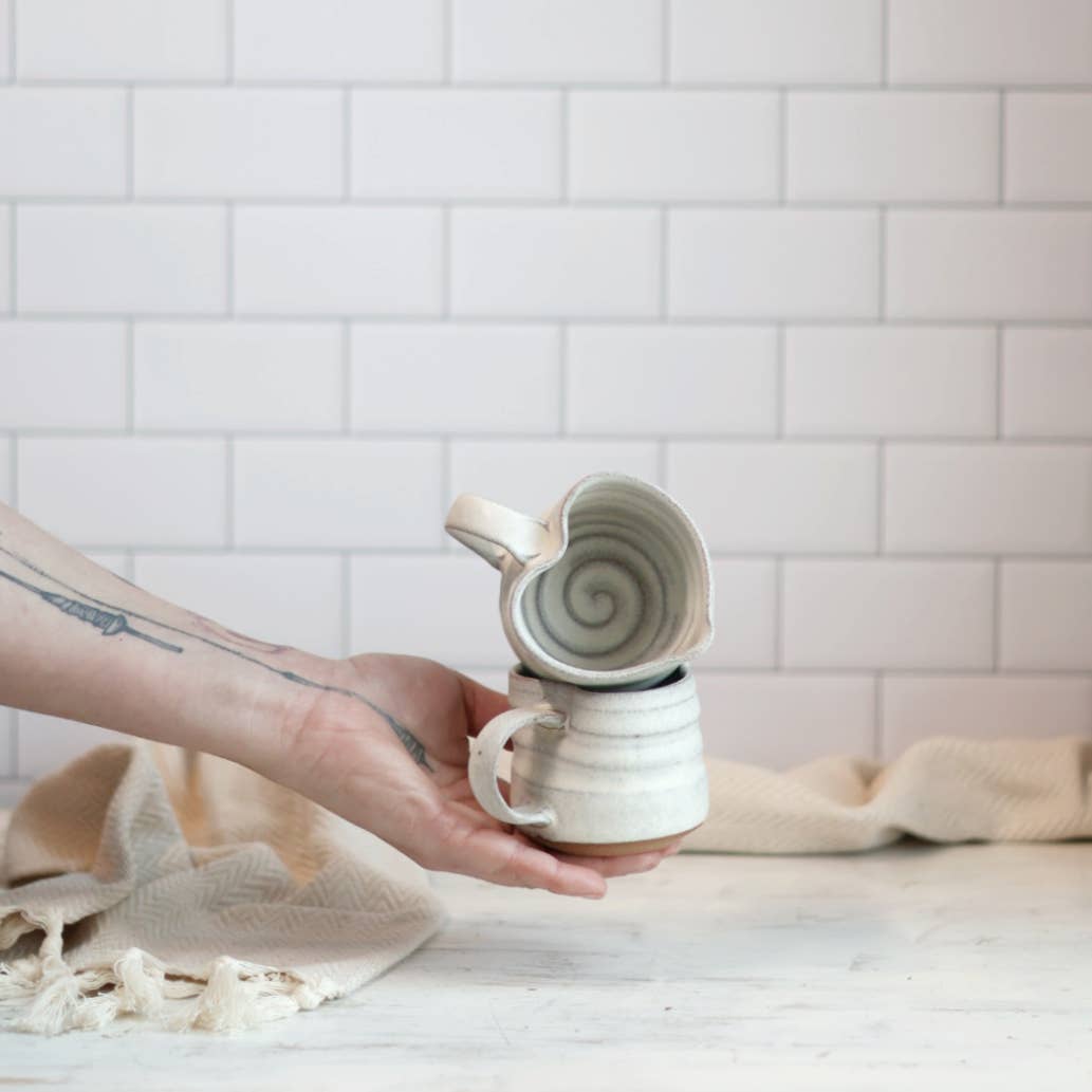 Handmade Heart-Shaped Tea & Espresso Mug Cream
