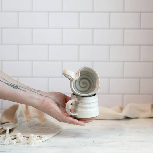 Handmade Heart-Shaped Tea & Espresso Mug Cream