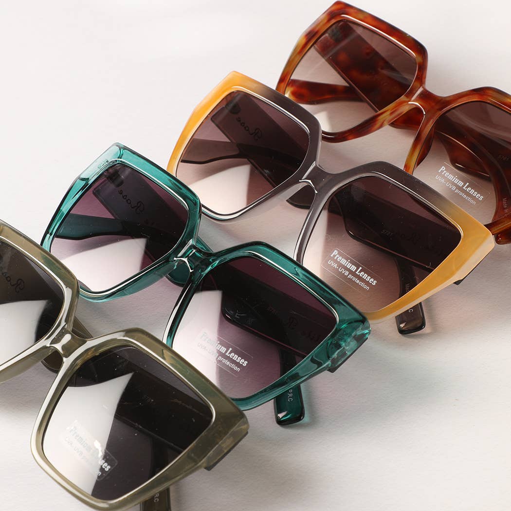 Oversized Square Cat Eye Chunky Sunglasses