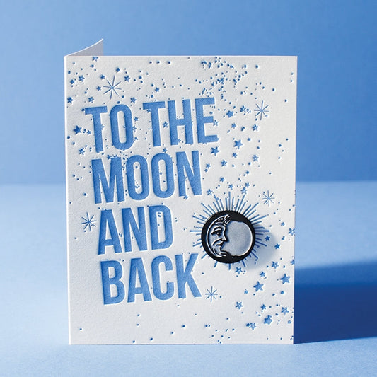 Moon Enamel Pin Greeting Card