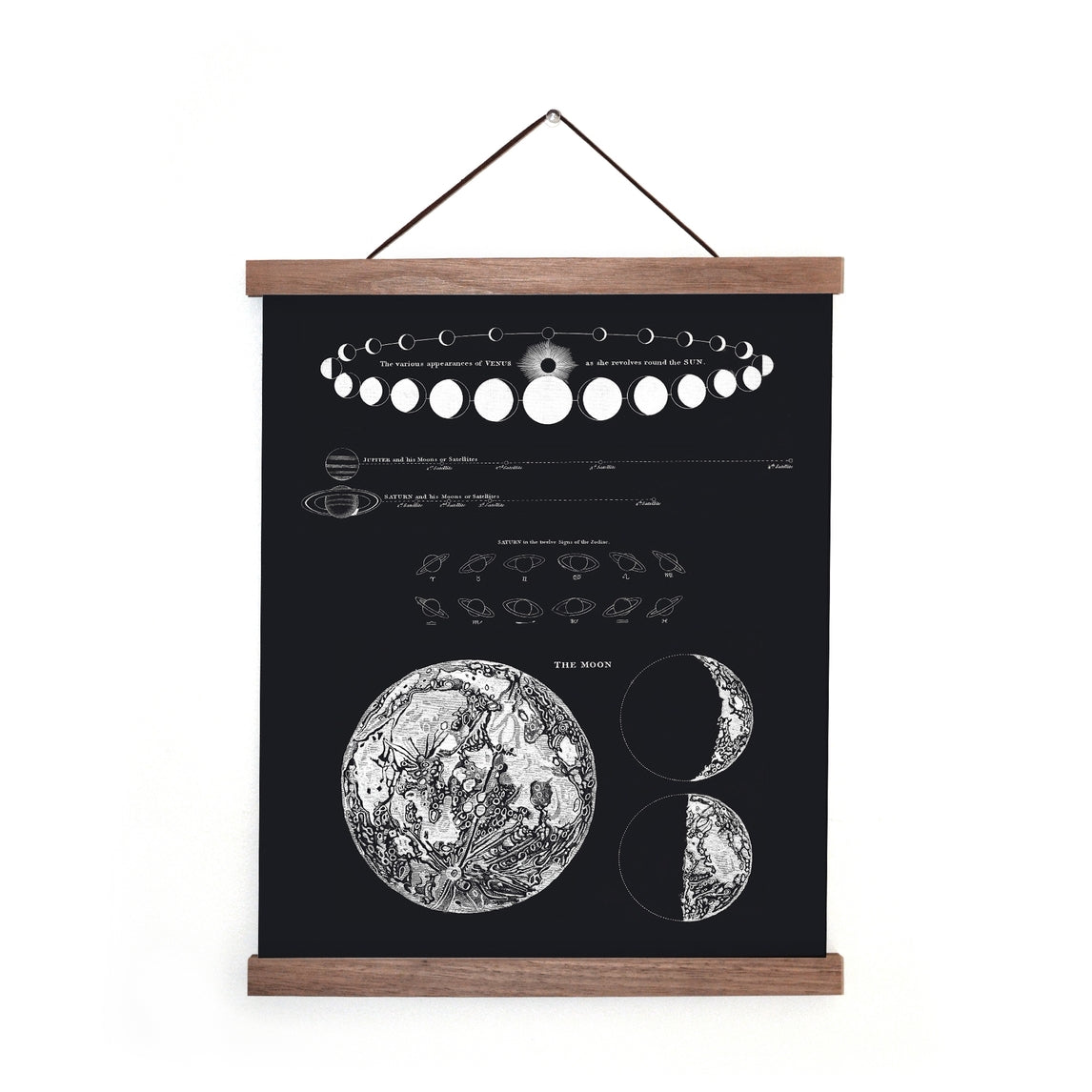 Vintage Astronomy Moon Map and Venus Print