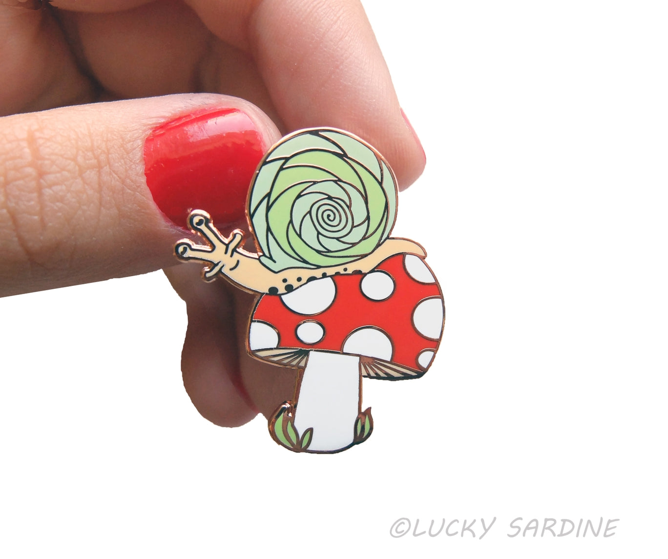 Snail Toadstool, Mushroom Hard Enamel Pin