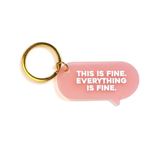 This Is Fine Key Tag