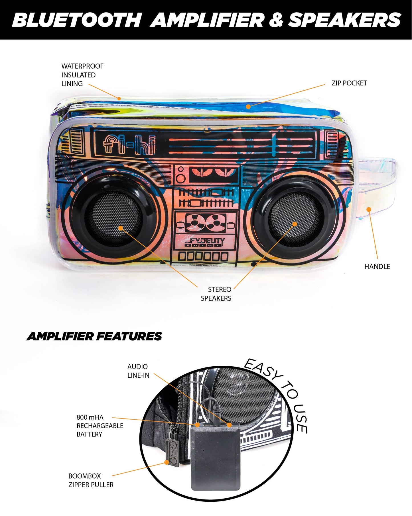 Mirridesc FI-HI Doppler Bag w/ Bluetooth Speakers