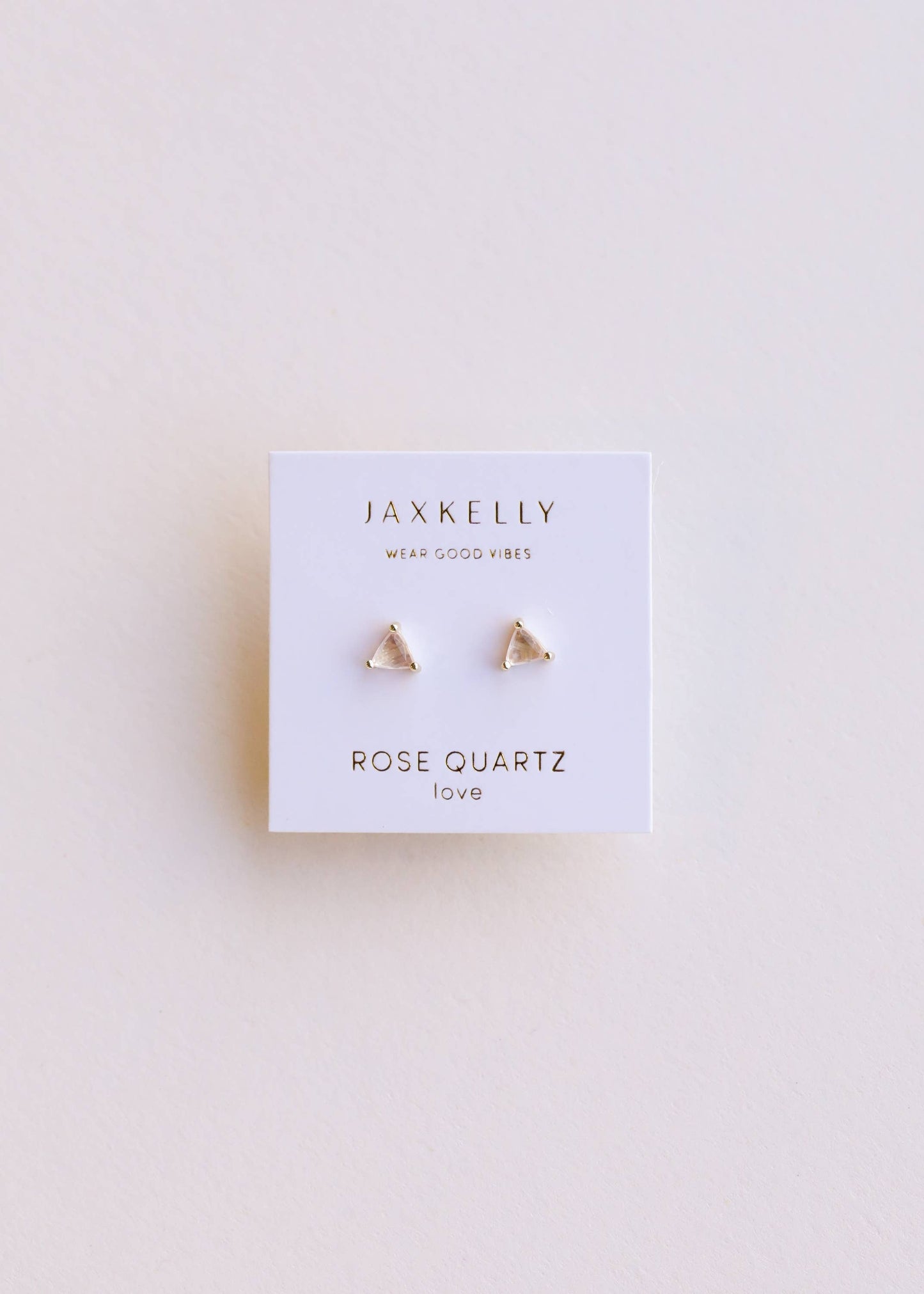 Mini Energy Gem - Rose Quartz - Gold Earrings