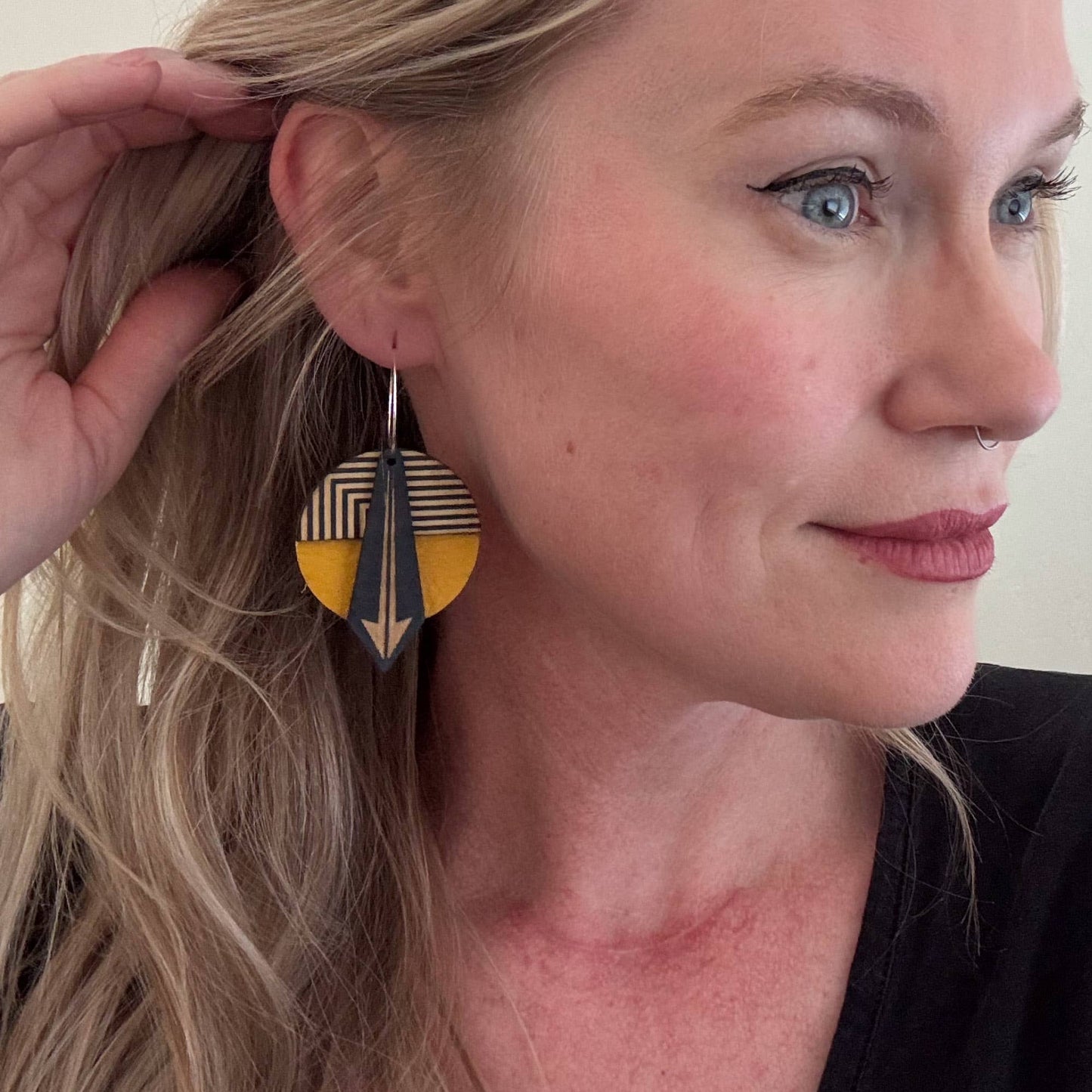 Geo: Mustard Arrow Lines Earrings