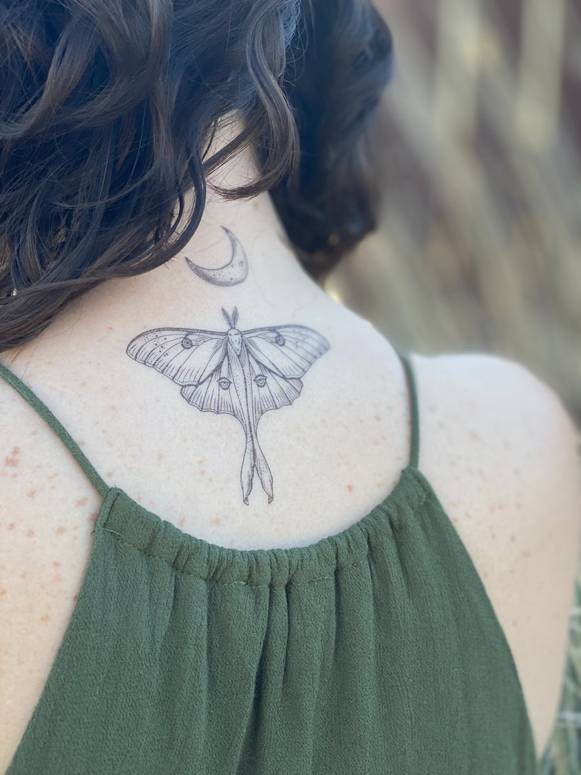 Luna Moth Temporary Tattoo 2-Pack