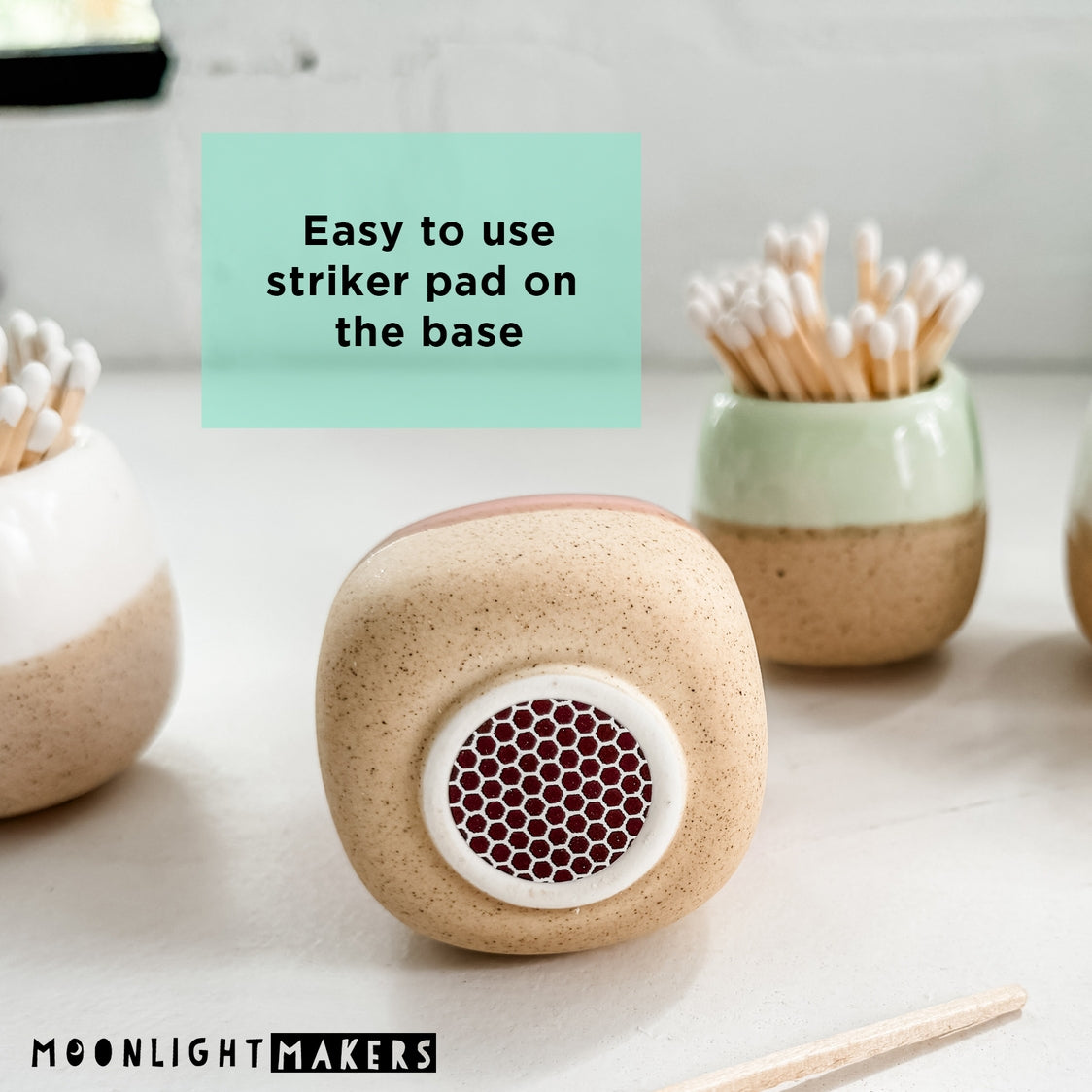Ceramic Match Holder W/Matches