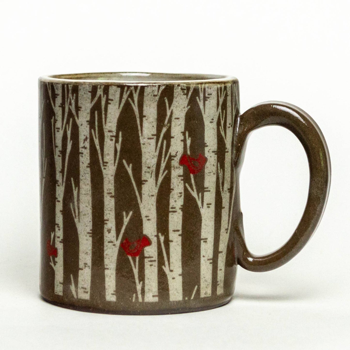 LIMITED Birch Trees Chocolate Clay Handmade Ceramic 12oz Mug