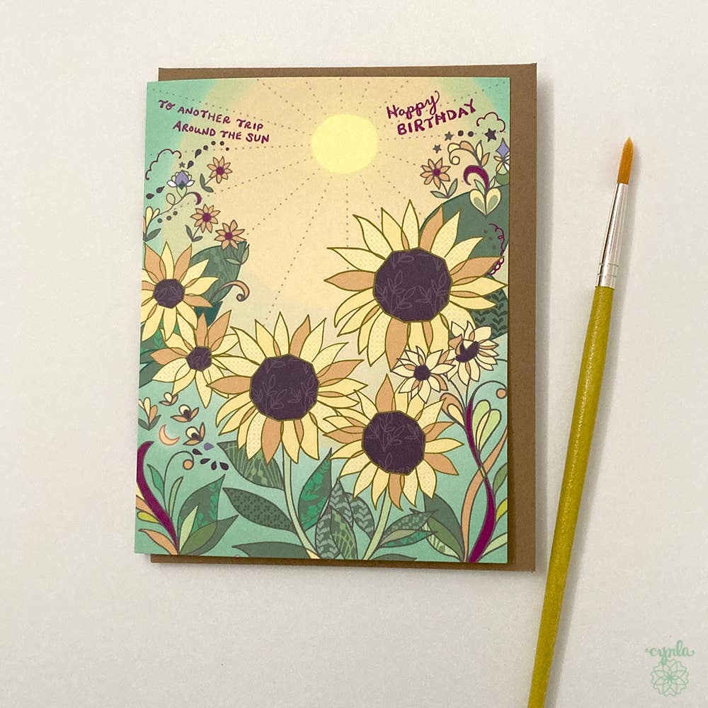 Sunflowers Happy Birthday Greeting Card