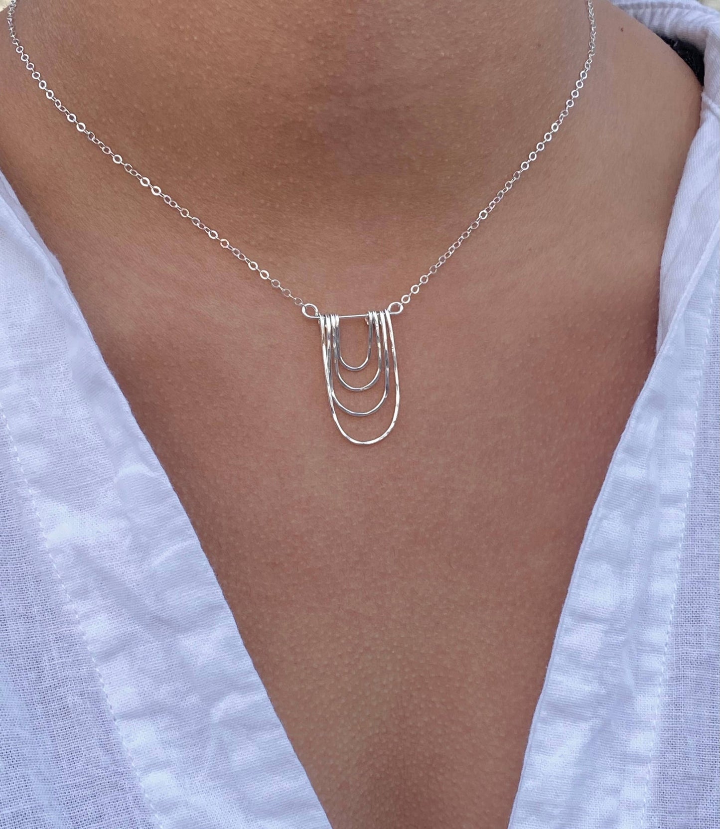 Modern Arc Necklace-Sterling Silver