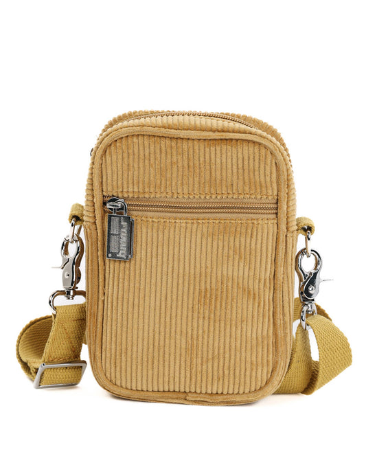Corduroy Tan Sidekick Crossbody Sling Bag