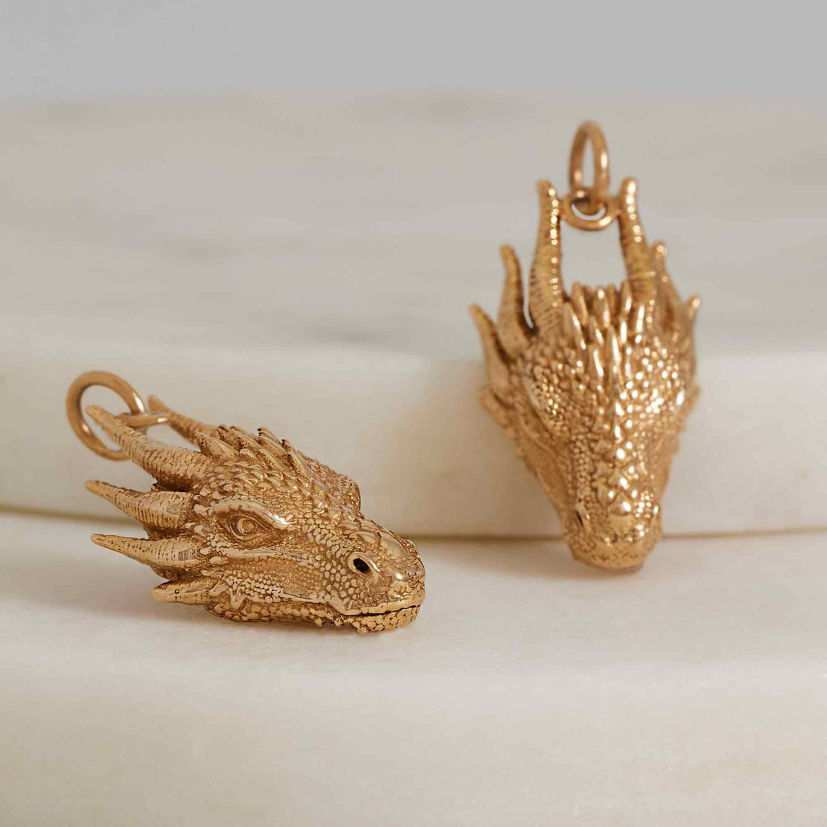 Bronze Dragon Head Charm 24x12mm