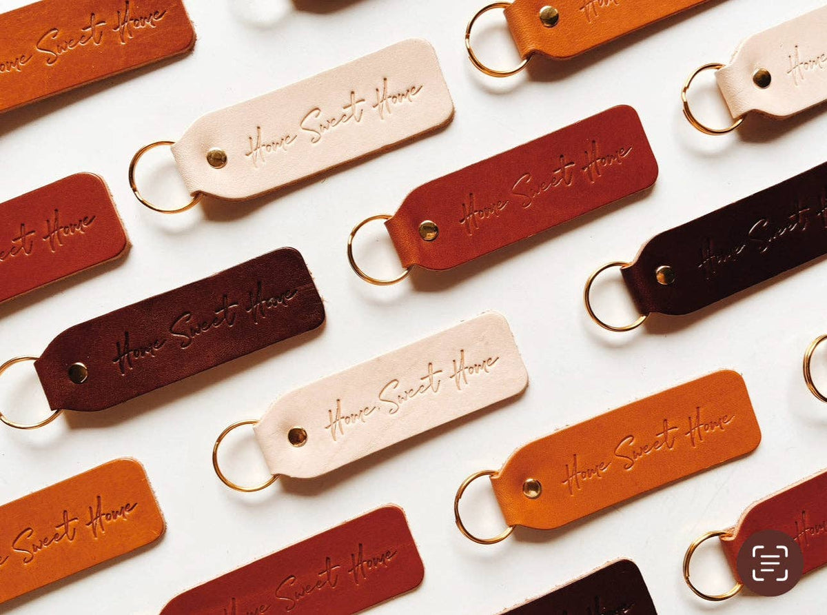 "Home Sweet Home" Script Keychain