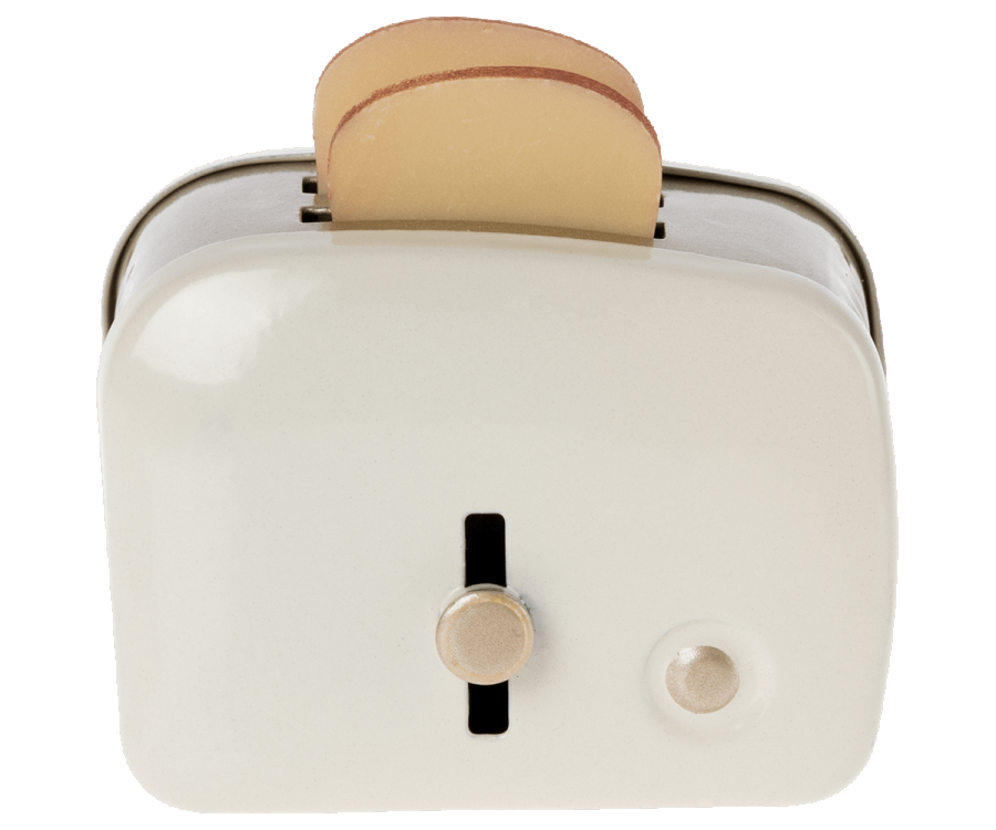 Miniature Toaster with Bread - Cream