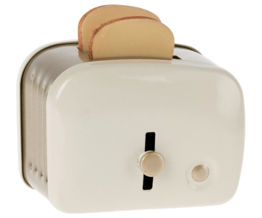 Miniature Toaster with Bread - Cream