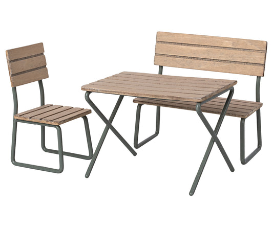 Mouse Garden Set Table w/Chair and Bench 11-2007-00