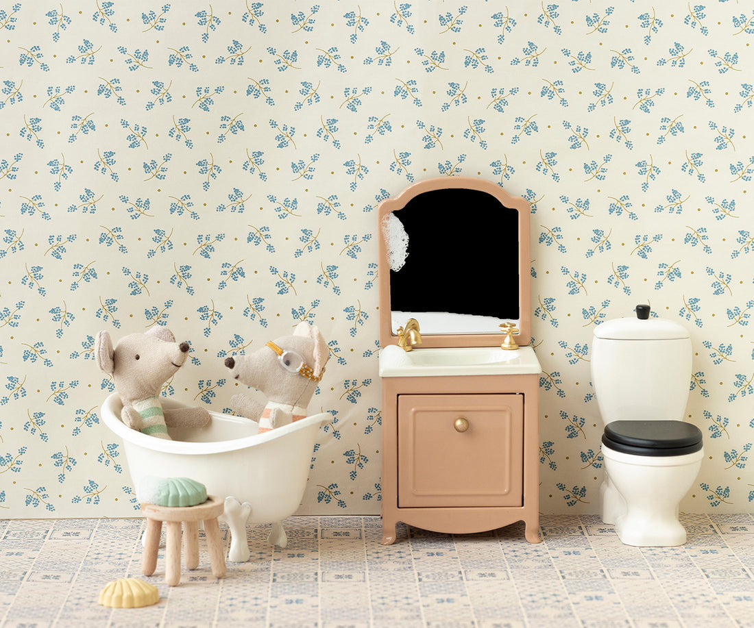 Sink Dresser With Mirror for Mice - Powder