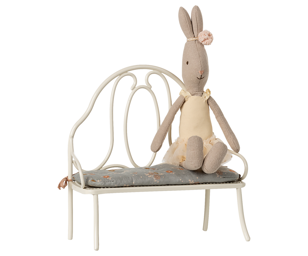 Miniature Vintage Bench Off White