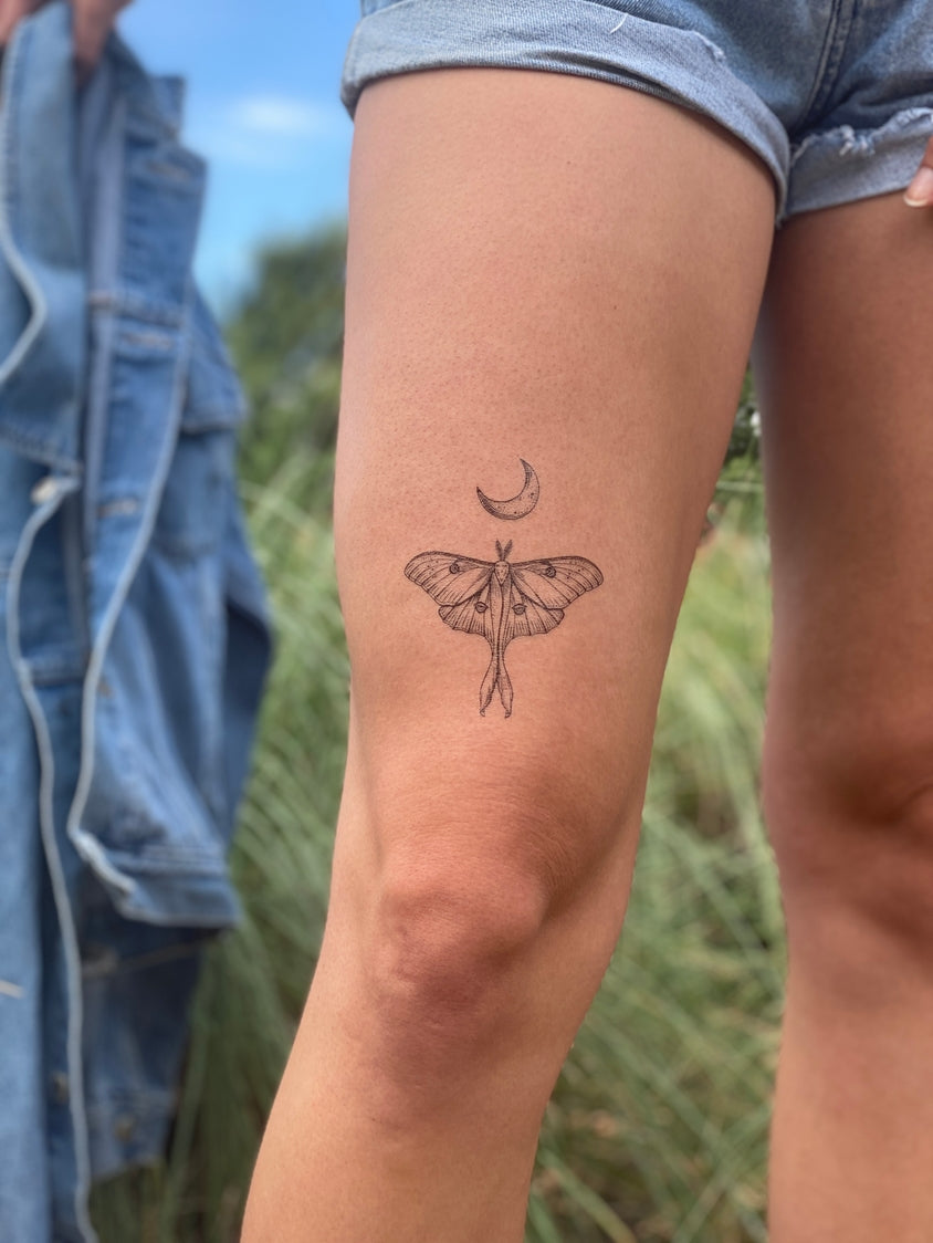 Luna Moth Temporary Tattoo 2-Pack