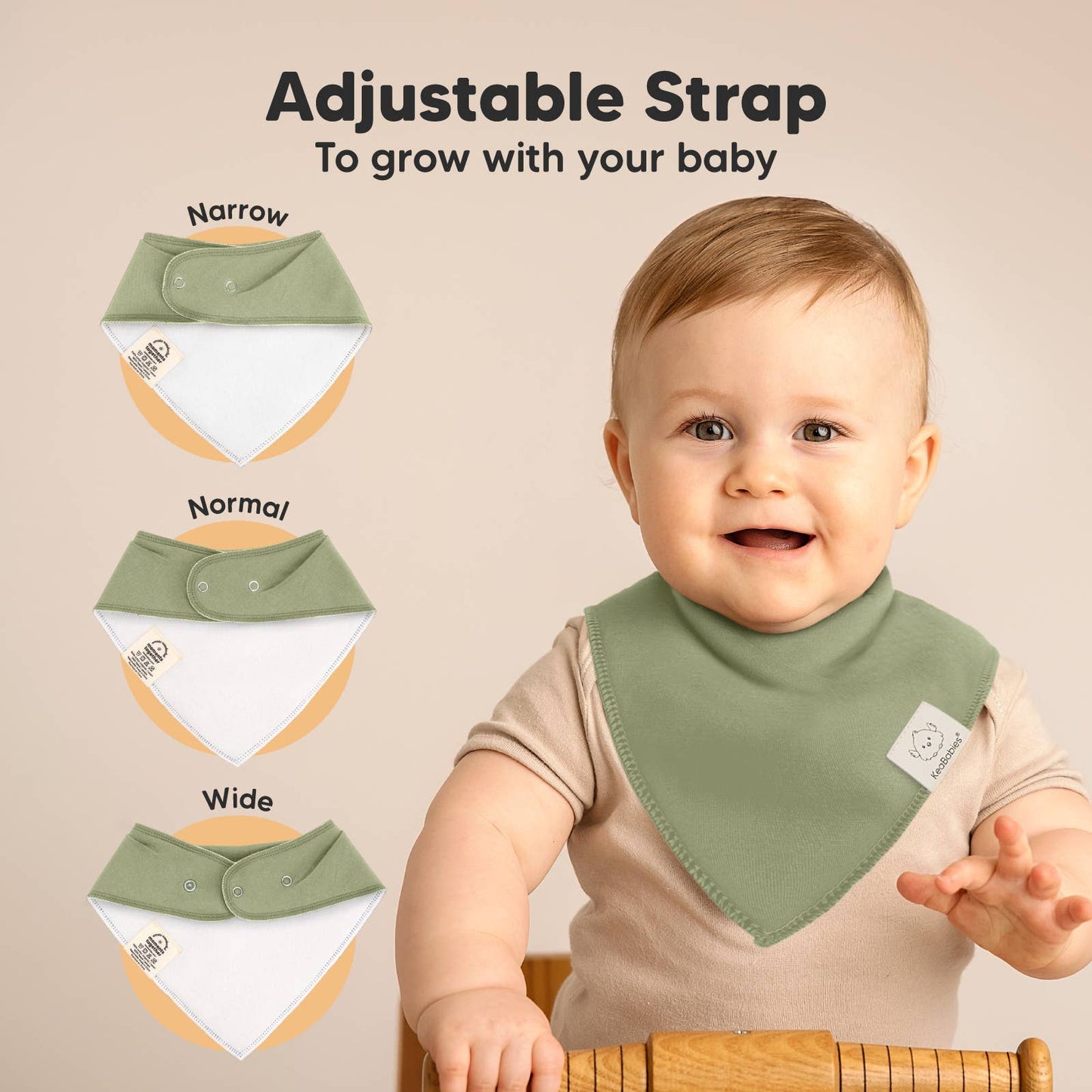 8-pack Baby Bandana Bibs for Boys and Girls