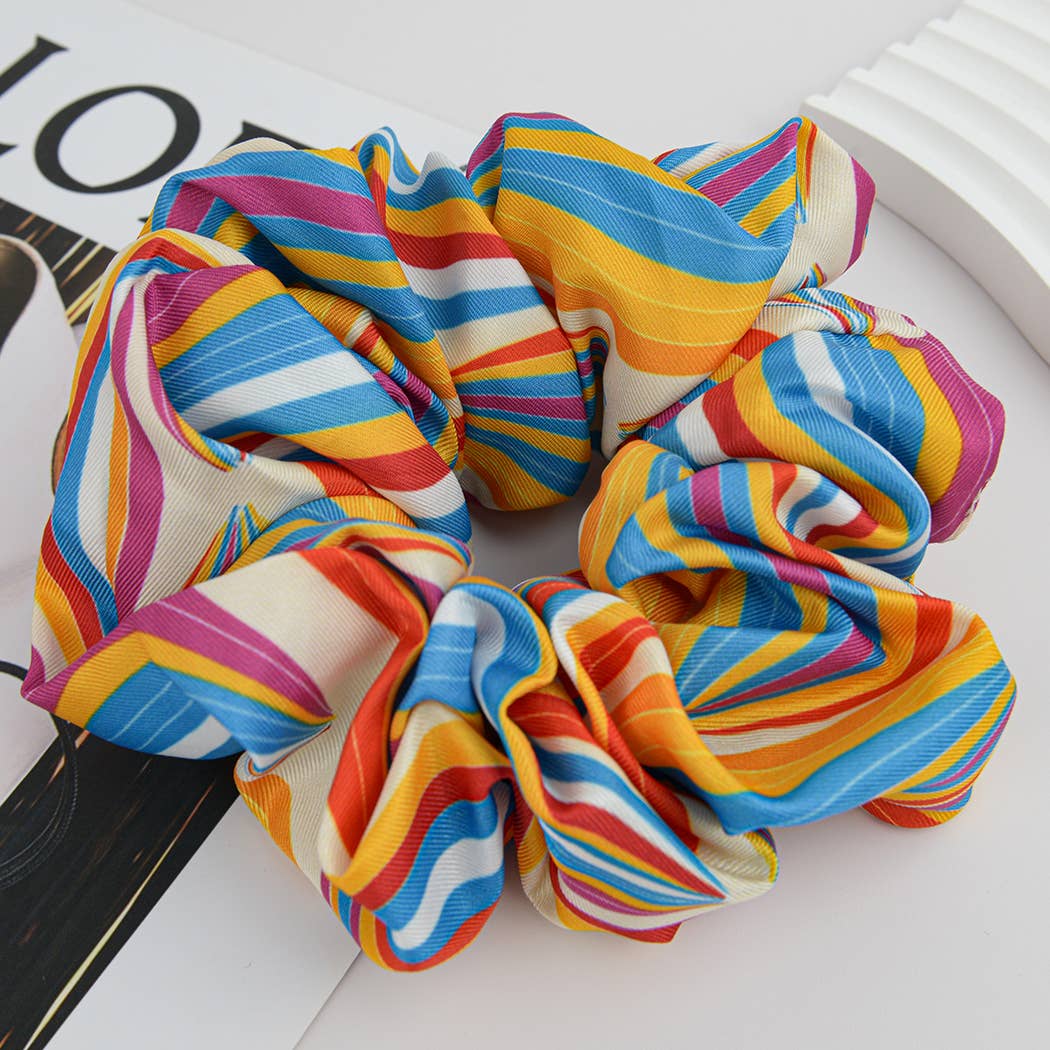 Vintage Floral Print Soft Scrunchies