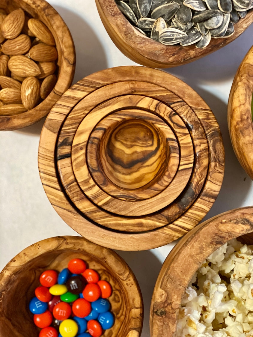 Olive Wood Nesting Bowls Small