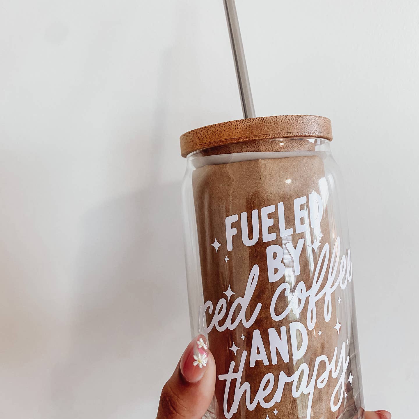 Fueled By Iced Coffee & Therapy Glass