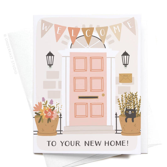 Welcome To Your New Home Door Greeting Card