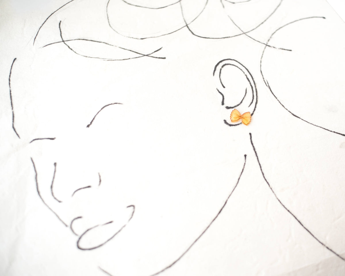 Pasta Shapes Earrings: Bowtie & Rotini