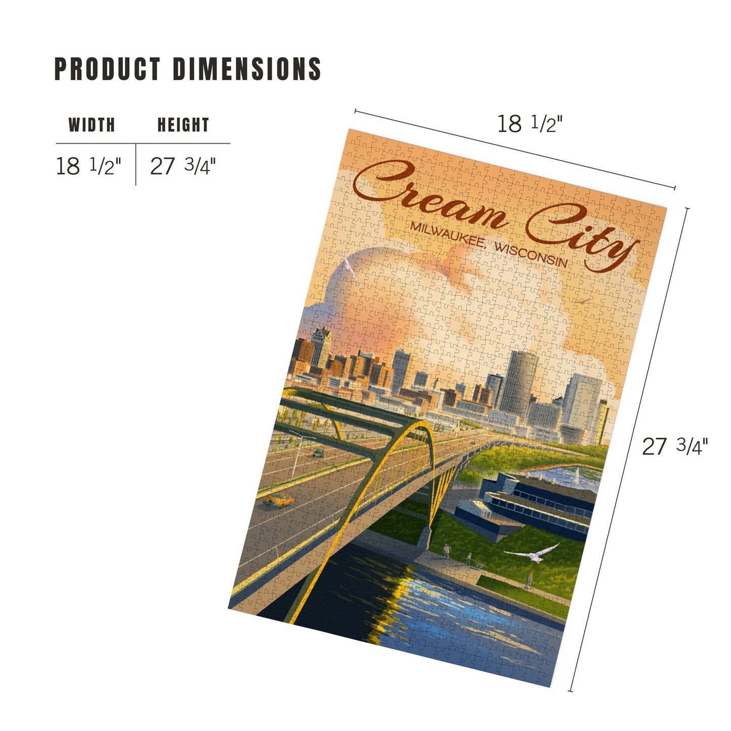 1000 Piece Puzzle Milwaukee, Wisconsin Cream City Lithograph