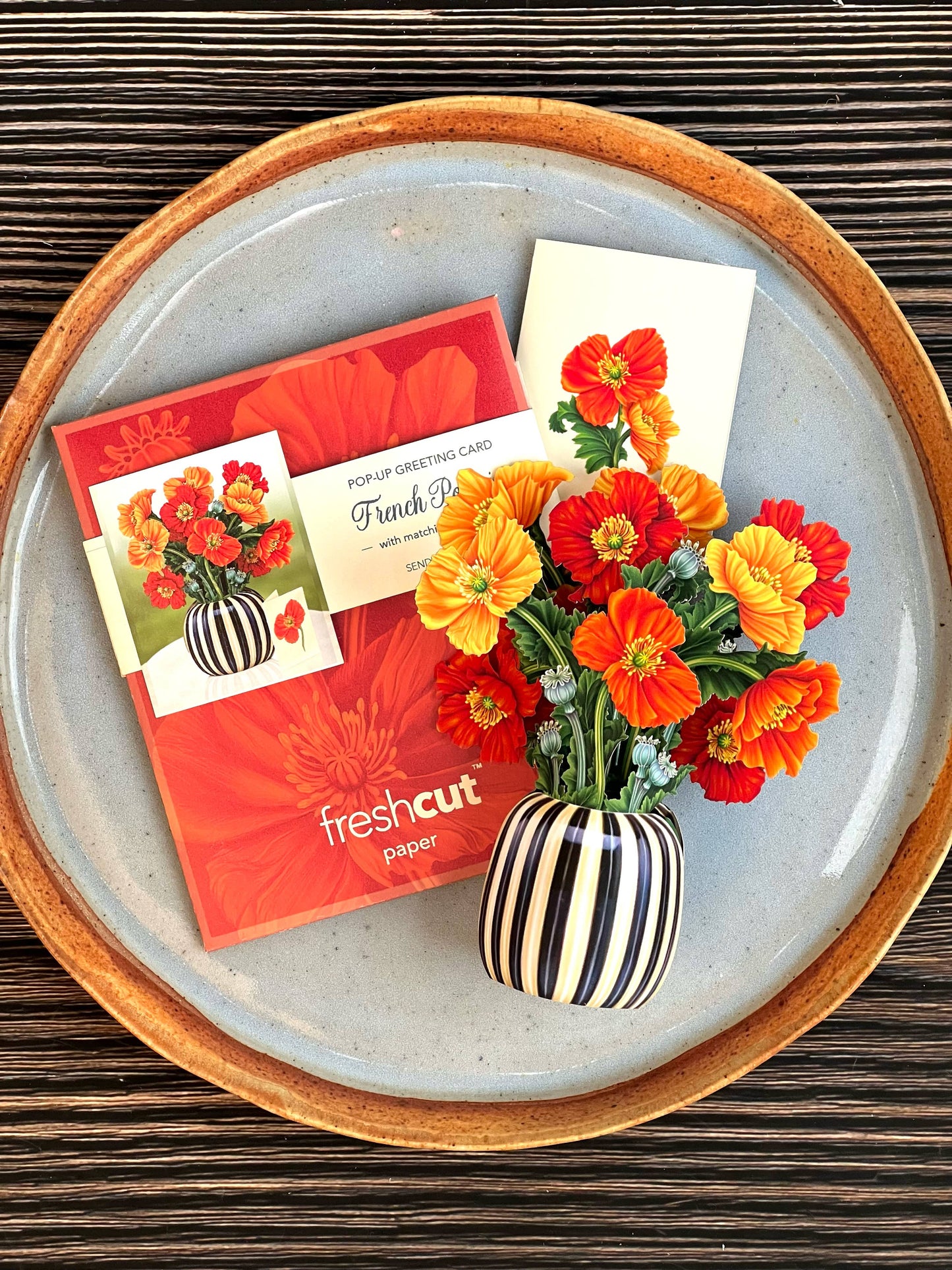 Mini French Poppies Pop-up Greeting Card