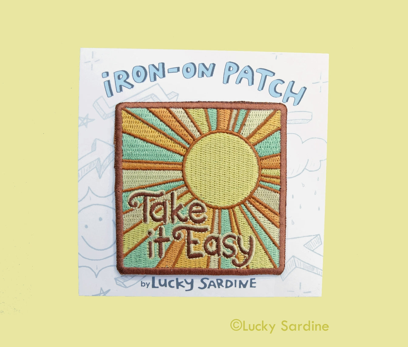 Take It Easy Sunshine Embroidered Iron-on Patch