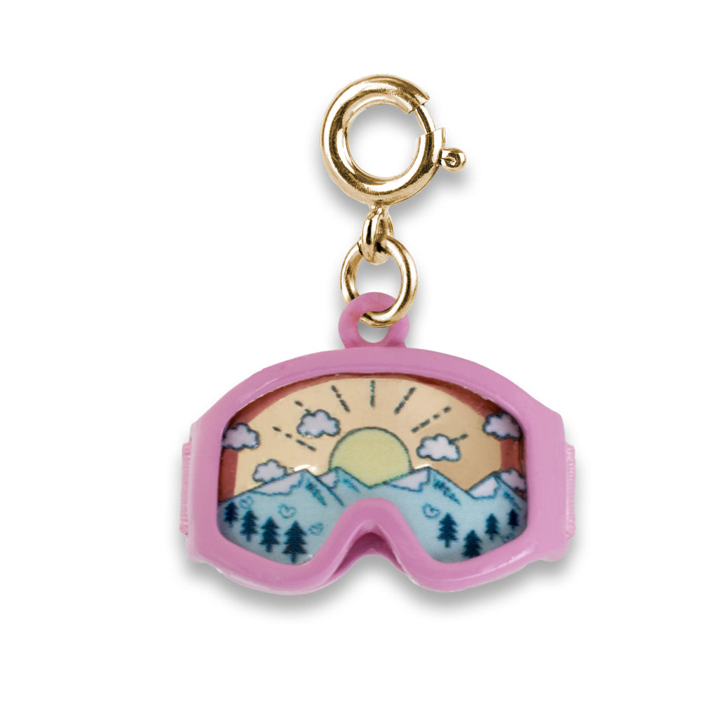 Gold Ski Goggles Charm