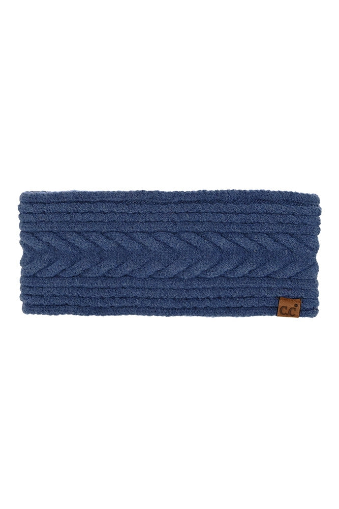 C.C Cable Knit Lining Headwrap Winter Headband