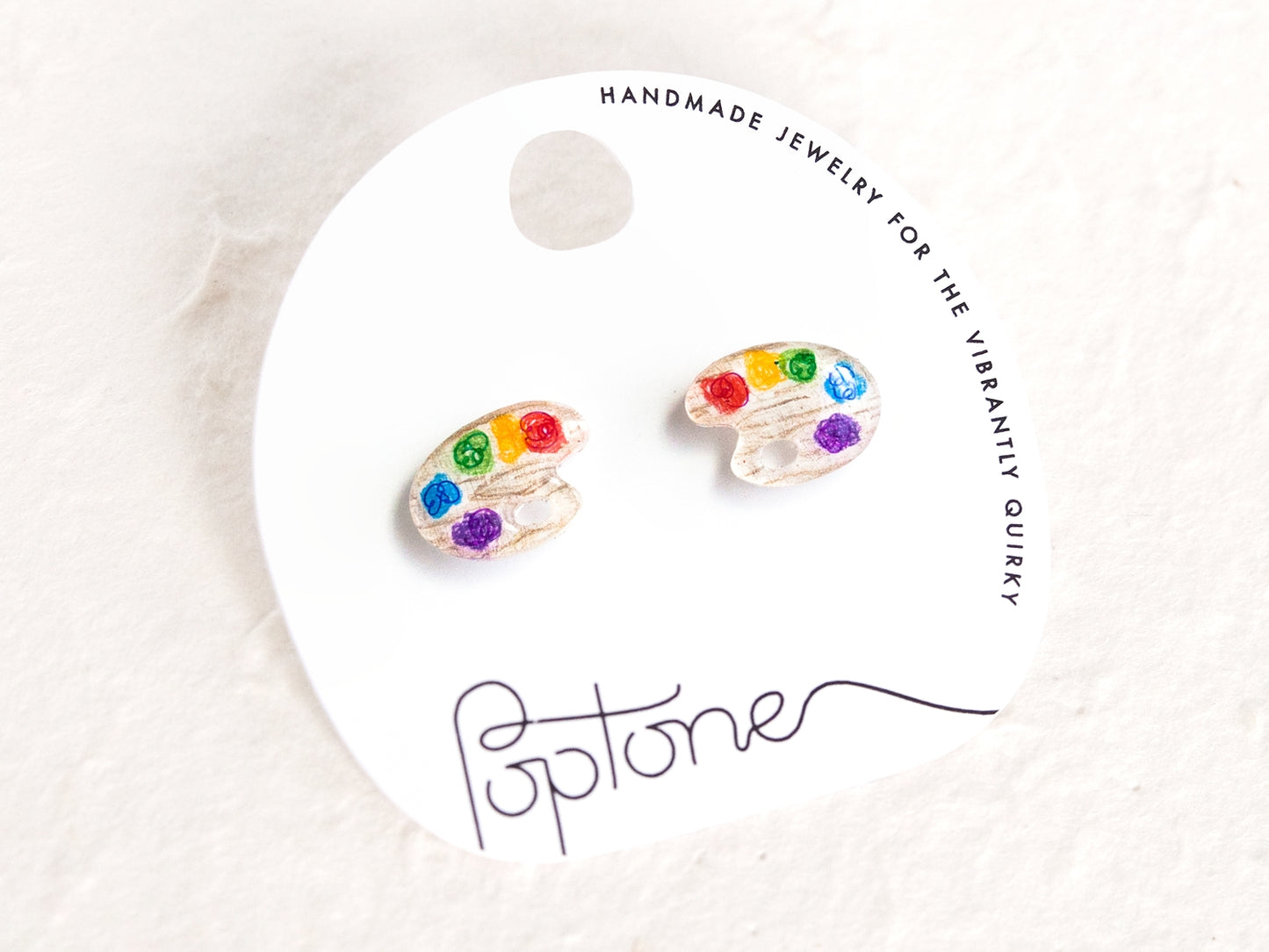 Artist Paint Palette Colorful Stud Earrings