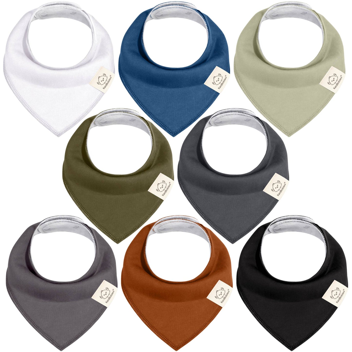 8-pack Baby Bandana Bibs for Boys and Girls